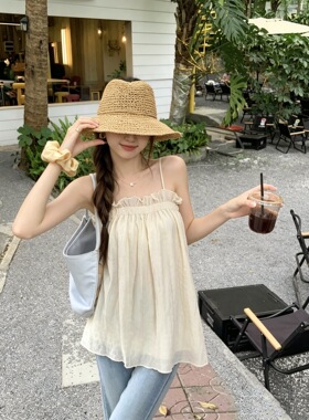 实拍 夏季吊带背心女2026新款甜美温柔气质显瘦显白抹胸上衣12148