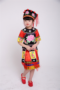 儿童云南水族布依族哈尼族傈僳族畲族演出服舞台表演服高山族服装