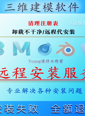3DMAX/Maya/C4D/Blender/Plasticity 远程安装三维软件相关服务