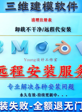 3DMAX/Maya/C4D/Blender/Plasticity 远程安装三维软件相关服务