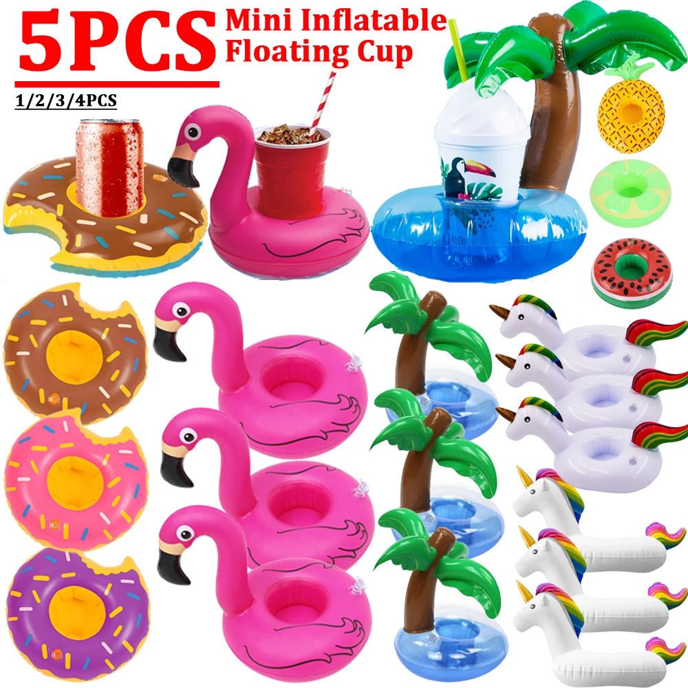 5-1PC Floating Cup Inflatable Flamingo unicorn Drinks Cup Ho