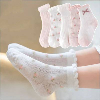 Kids Socks 5 Pairs/Lot Spring Summer Cotton Girls Socks Cute