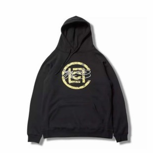 联名青花瓷抓绒连帽卫衣男女情侣款 宽松休闲外套