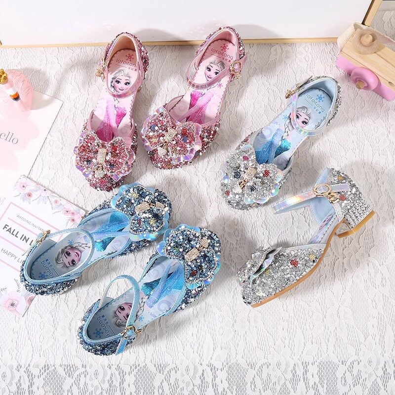 儿童女粉色蝴蝶结拉丁舞鞋软底女童女孩2025新款舞蹈跳舞鞋子春夏