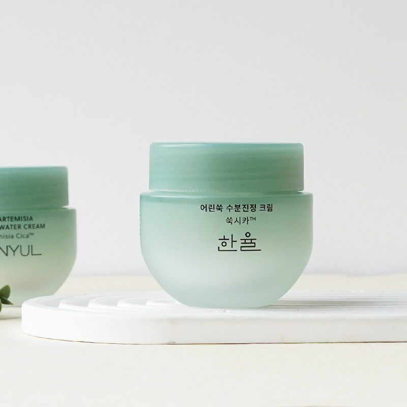 韩国HANYUL韩律艾草面霜补水保湿清爽舒缓镇定敏感肌修护脸霜55ml