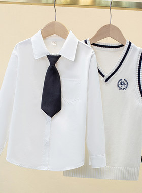 男女童纯棉衬衫长袖表演班服校服