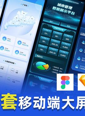 APP移动端可视化数据大屏figma源文件设计制作表格sketch素材H5