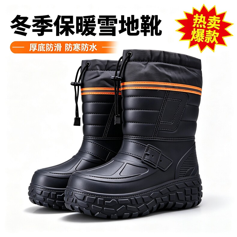秋冬水鞋EVA厚底靴防寒防冻保暖