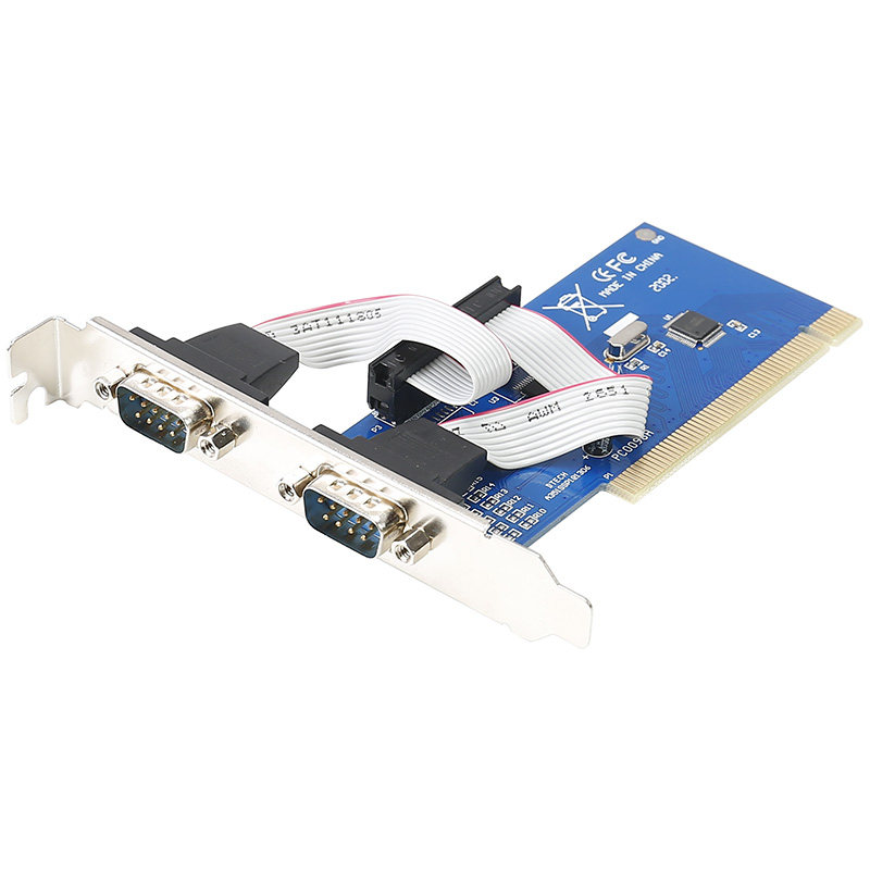 帝特pci转串口卡2口台式电脑主机主板rs232 com卡工业级64位win10