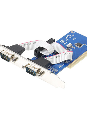 帝特pci转串口卡2口台式电脑主机主板rs232 com卡工业级64位win10