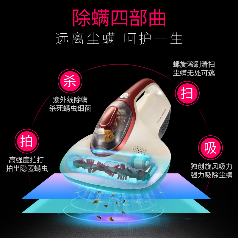 萊克吉米JIMMY除螨儀家用床上除螨蟲吸塵器床鋪紫外線殺菌機B301W