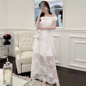 白色晚礼服2024年新款 连衣裙 宴会气质轻奢小众礼服裙高端名媛修身