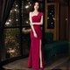 2025新款 高端晚礼服裙气质宴会单肩轻奢小众主持人晚宴鱼尾长裙女