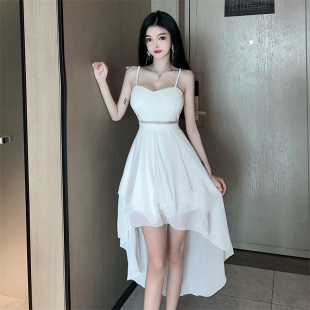 吊带裙性感高级感修身显瘦连衣裙女不规则收腰中长裙夏季日常可穿