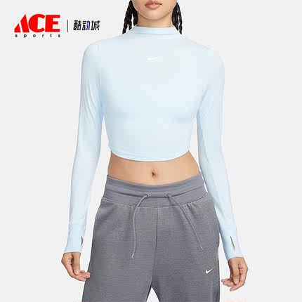 Nike/耐克正品春季新款女士短款休闲运动长袖T恤FB5277-423