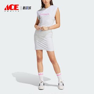 Adidas 三叶草新款 女子运动修身 连衣裙IC3081 阿迪达斯正品