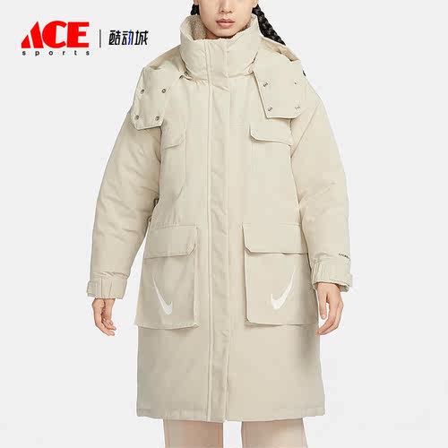 Nike/耐克正品冬季新款女士保暖中长款连帽羽绒服FV8167-206