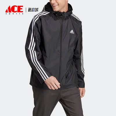 Adidas/阿迪达斯正品跑步训练男子梭织连帽夹克外套IB0381