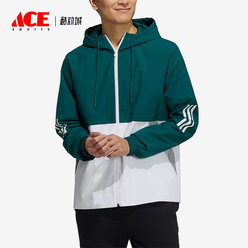 Adidas/阿迪达斯正品NEO秋季男子运动休闲夹克连帽外套HF1588