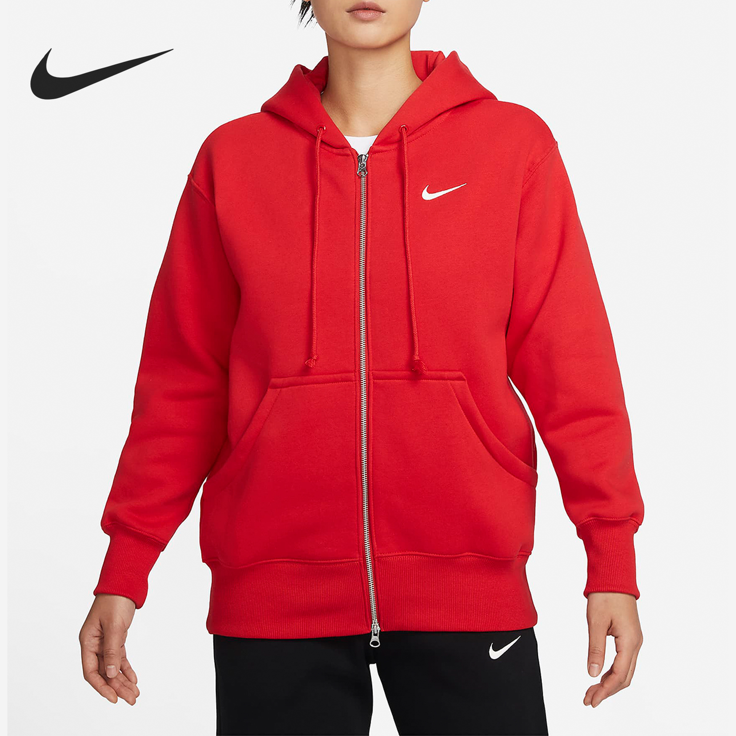 Nike/耐克正品新款女士休闲加绒保暖连帽外套DQ5759-657