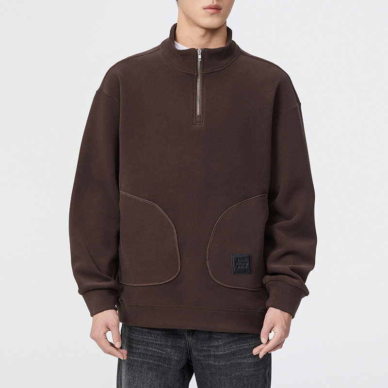 美式潮牌运动卫衣男生宽松百搭秋冬款重磅加绒半拉链polo衫领外套,户外/登山/野营/旅行用品,户外休闲衣,淘宝优惠券,粉丝福利购,淘宝优惠卷