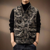 钓鱼背心外套男硬汉猎装 高端美式 新款 马甲男秋季 夹克 户外迷彩工装