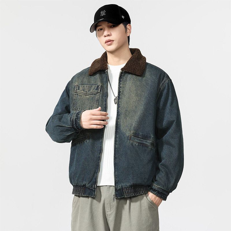 美式复古羊羔绒牛仔外套男冬季加厚2025新款冬装棉服底特律夹克男,户外/登山/野营/旅行用品,户外休闲衣,淘宝优惠券,粉丝福利购,淘宝优惠卷