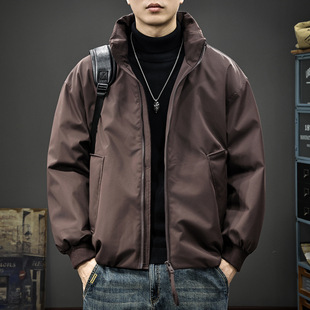 90白鸭绒防风保暖羽绒服男冬季2025新款美式复古工装夹克立领外套