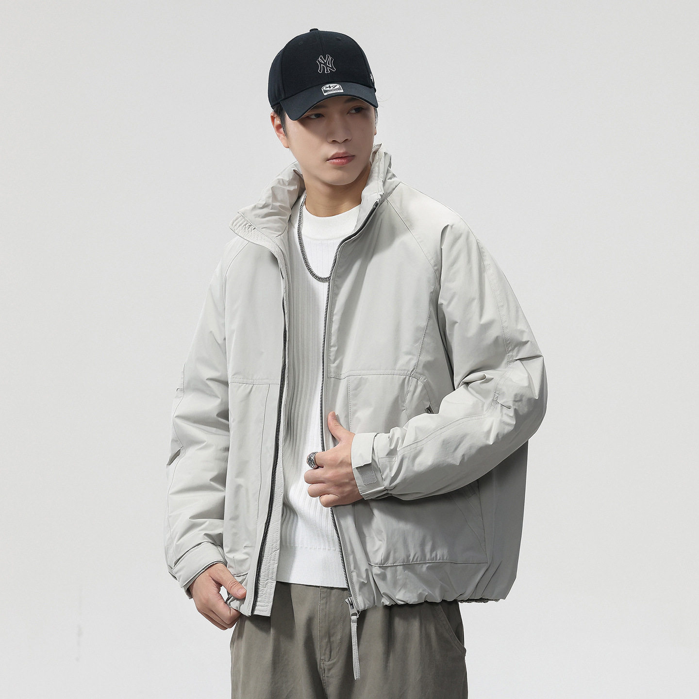 秋冬季高档宽松立领夹克男款潮流设计感保暖厚款棉服防风休闲外套,户外/登山/野营/旅行用品,户外休闲衣,淘宝优惠券,粉丝福利购,淘宝优惠卷