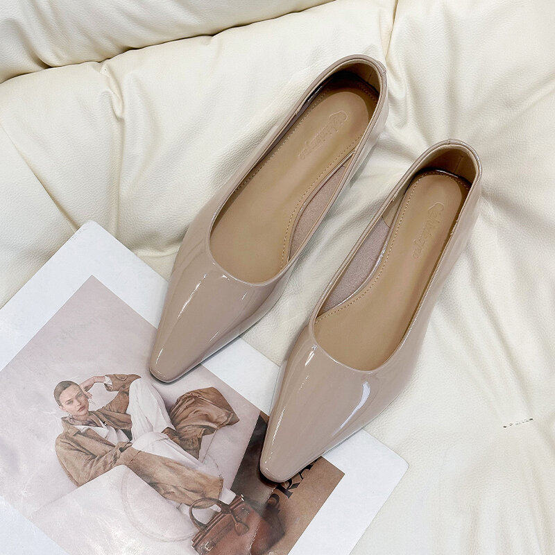 法式裸色内增高平底浅口气质百搭通勤单鞋女方头2026年春季新款,女鞋,浅口单鞋,淘宝优惠券,粉丝福利购,淘宝优惠卷