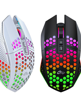 虎猫X801洞洞镂空无线电竞技充电游戏鼠标发光静音跨境工厂批发