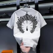 新款 半袖 潮流男装 上衣复古潮流男衣服宽松大码 T恤 百搭短袖 夏季