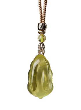 黄水晶吊坠兔子项链女毛衣链挂件