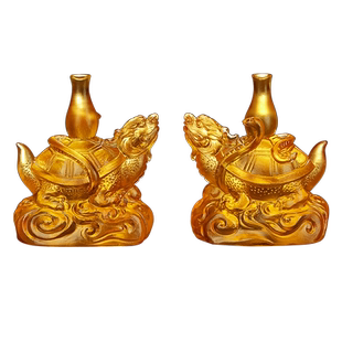 易明居祥龙护塔宝懿琉璃摆件属鼠2026马年吉祥物客厅办公室装饰品