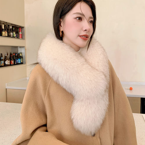 狐狸毛领子秋冬季皮草披肩围巾