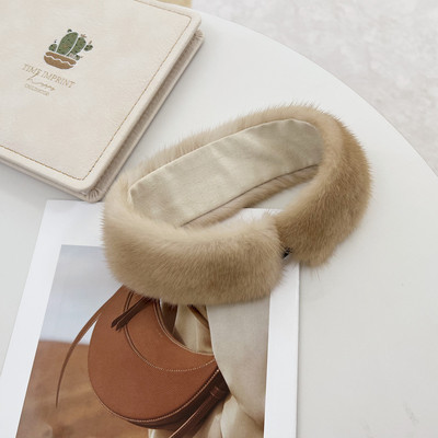 冬季整皮水貂毛吸扣围脖