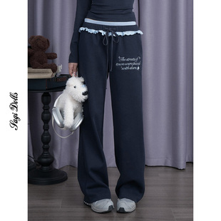 长裤 MIU系学院风墨蓝双腰卫裤 保暖冬 冬夜星辰 SagiDolls少女斗志