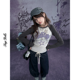T恤修身 街头酷亚星星印花插肩长袖 春 街机少女 SagiDolls少女斗志