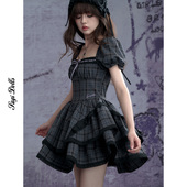 格子泡泡袖 SagiDolls少女斗志 暗月人偶 doll感蛋糕连衣裙lolita