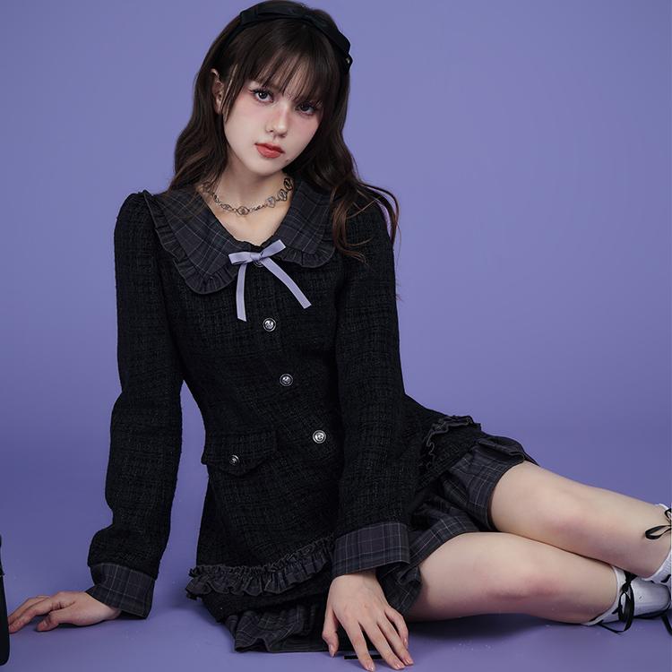 小香风连衣裙复古显气质