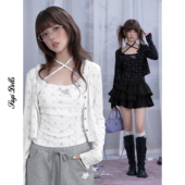 黑白两色小熊印花针织吊带外套开衫 SagiDolls少女斗志 天使象限