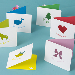 【套装】创意贺卡简约空白小卡片感恩节卡通生日贺卡花店祝福定制