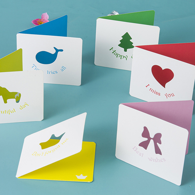 【套装】创意贺卡简约空白小卡片感恩节卡通生日贺卡花店祝福定制