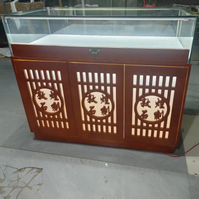 实木中式珠宝展示柜玉器翡翠饰品展柜博物馆字画古玩首饰玻璃柜台