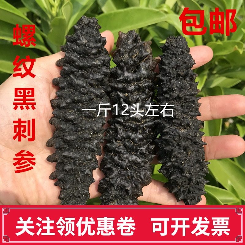 北海螺纹海参黑刺海参黑肉参海参干货毎斤12头左右250克炖汤煮粥