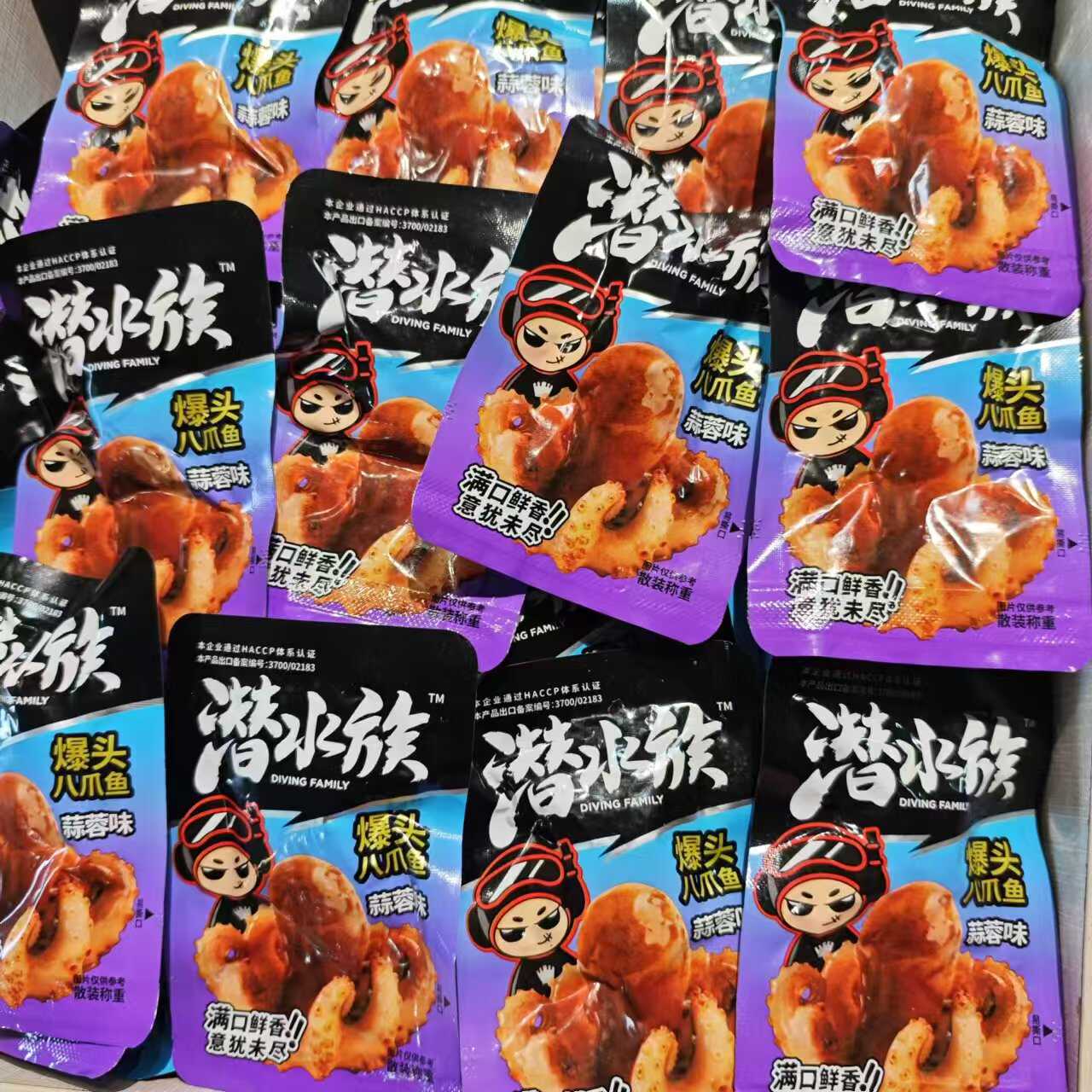 爆头蒜蓉即食香辣八爪鱼潜水族