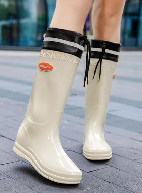 女士高筒加厚防水防滑雨靴