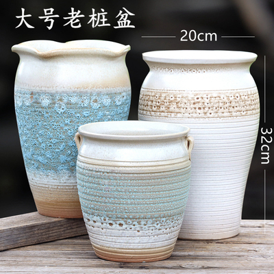 透气粗陶特价跑量款简约高筒花盆