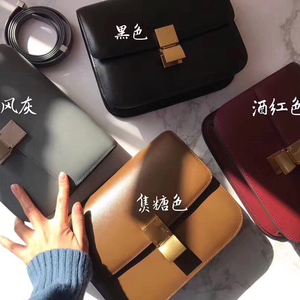 静距离 2022秋冬新款潮牌春夏经典box豆腐块手搓纹全牛皮气质冷艳