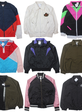 古着vintage 原宿街头宽松刺绣撞色拼夹克外套棒球服薄款男女F14